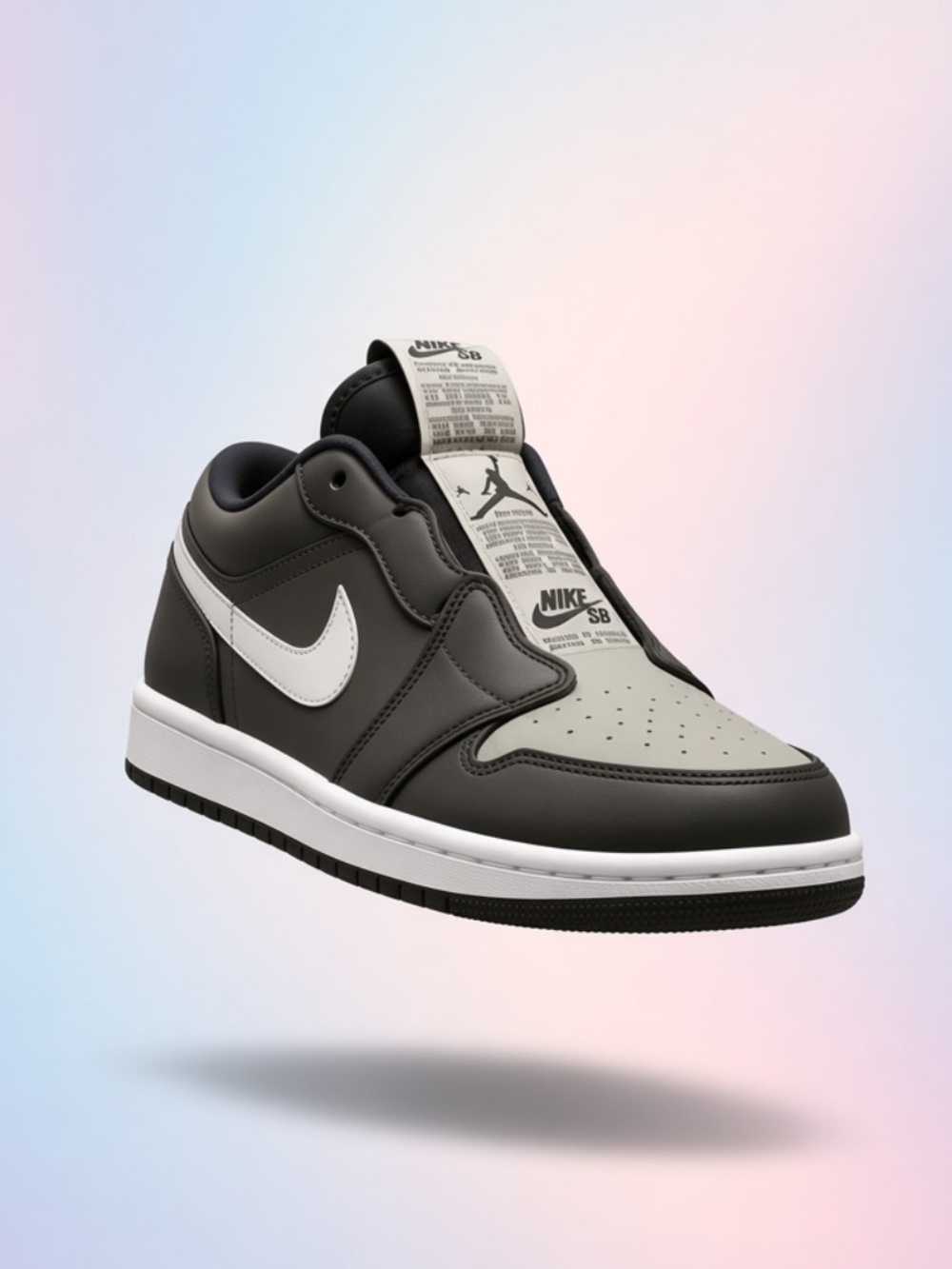Jordan 1 Low Slip Women's Sneakers - Shadow Black & Gray